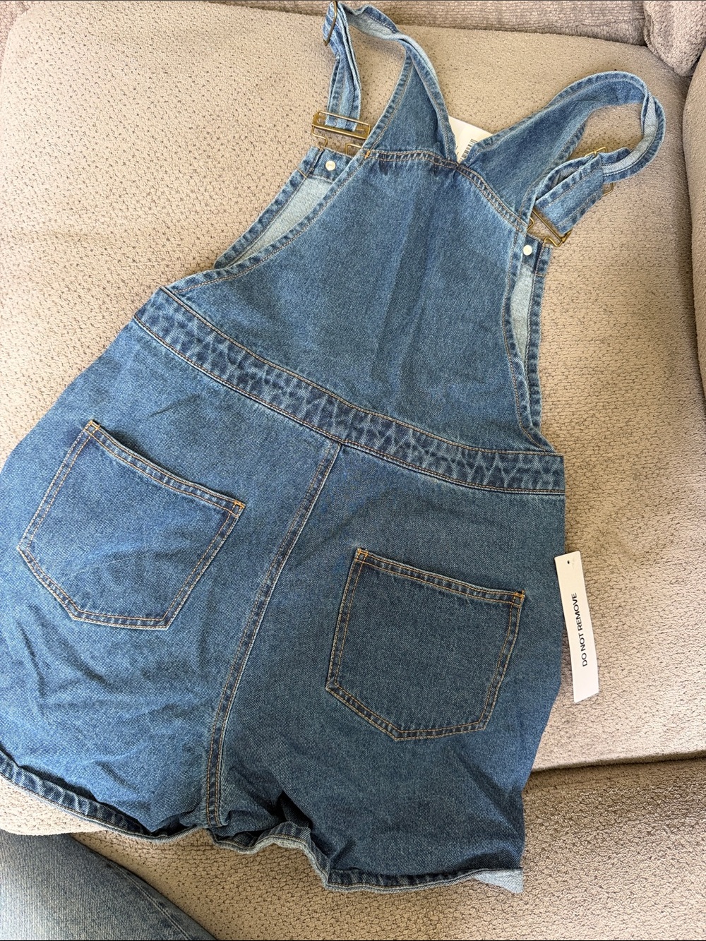 Princess Polly Blue Denim Overall Shorts - Picture 3 of 3